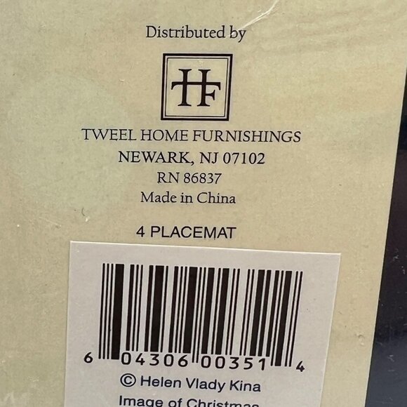 Christmas placemats hard cork backed sturdy holiday new in packageVintage - Picture 12 of 15